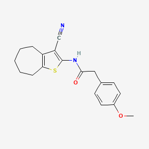 molecular formula C19H20N2O2S B5793972 N-(3-cyano-5,6,7,8-tetrahydro-4H-cyclohepta[b]thiophen-2-yl)-2-(4-methoxyphenyl)acetamide 