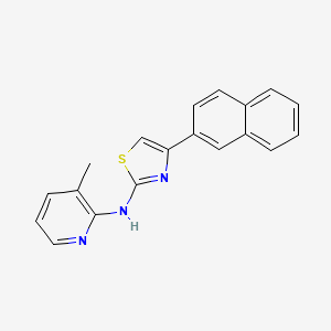 molecular formula C19H15N3S B5794033 N-(3-methylpyridin-2-yl)-4-naphthalen-2-yl-1,3-thiazol-2-amine 