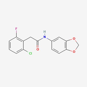 molecular formula C15H11ClFNO3 B5794141 N-(1,3-benzodioxol-5-yl)-2-(2-chloro-6-fluorophenyl)acetamide 