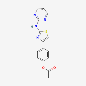 molecular formula C15H12N4O2S B5794297 [4-[2-(Pyrimidin-2-ylamino)-1,3-thiazol-4-yl]phenyl] acetate 