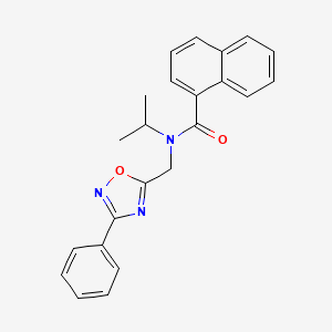 molecular formula C23H21N3O2 B5794350 N-[(3-phenyl-1,2,4-oxadiazol-5-yl)methyl]-N-propan-2-ylnaphthalene-1-carboxamide 