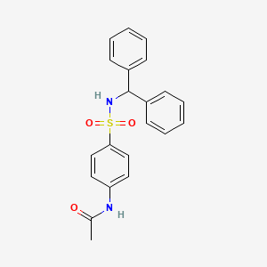 molecular formula C21H20N2O3S B5794360 N-{4-[(diphenylmethyl)sulfamoyl]phenyl}acetamide 