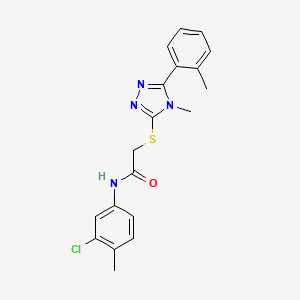 molecular formula C19H19ClN4OS B5794449 N-(3-chloro-4-methylphenyl)-2-{[4-methyl-5-(2-methylphenyl)-4H-1,2,4-triazol-3-yl]sulfanyl}acetamide 