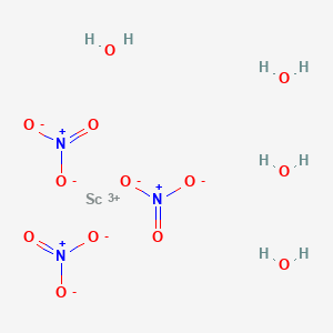 molecular formula H8N3O13Sc B579458 Scandium(III) nitrate tetrahydrate CAS No. 16999-44-3