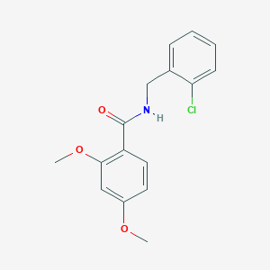 molecular formula C16H16ClNO3 B5794657 N-[(2-chlorophenyl)methyl]-2,4-dimethoxybenzamide 
