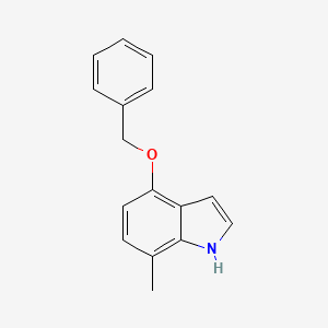 molecular formula C16H15NO B579469 4-(Benzyloxy)-7-methyl-1H-indole CAS No. 19499-90-2