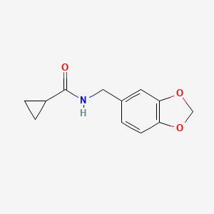molecular formula C12H13NO3 B5794709 N-[(2H-13-BENZODIOXOL-5-YL)METHYL]CYCLOPROPANECARBOXAMIDE 