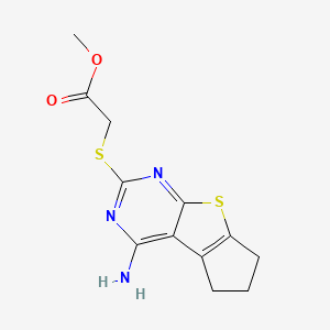 molecular formula C12H13N3O2S2 B5794742 methyl [(4-amino-6,7-dihydro-5H-cyclopenta[4,5]thieno[2,3-d]pyrimidin-2-yl)sulfanyl]acetate 