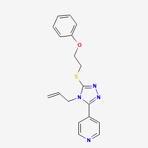 molecular formula C18H18N4OS B5794908 4-{5-[(2-phenoxyethyl)sulfanyl]-4-(prop-2-en-1-yl)-4H-1,2,4-triazol-3-yl}pyridine 