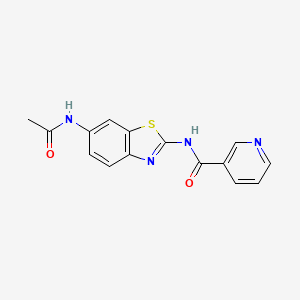 molecular formula C15H12N4O2S B5795033 N-(6-acetamido-1,3-benzothiazol-2-yl)pyridine-3-carboxamide 