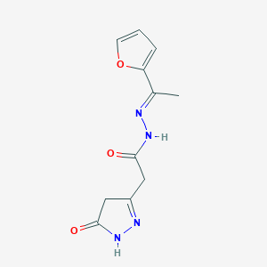 molecular formula C11H12N4O3 B5795096 N-[(E)-1-(furan-2-yl)ethylideneamino]-2-(5-oxo-1,4-dihydropyrazol-3-yl)acetamide 