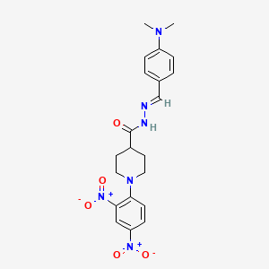 molecular formula C21H24N6O5 B5795183 N'-[(E)-[4-(Dimethylamino)phenyl]methylidene]-1-(2,4-dinitrophenyl)piperidine-4-carbohydrazide 