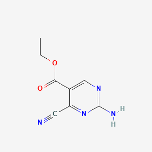 molecular formula C8H8N4O2 B579525 Ethyl 2-amino-4-cyanopyrimidine-5-carboxylate CAS No. 15400-52-9