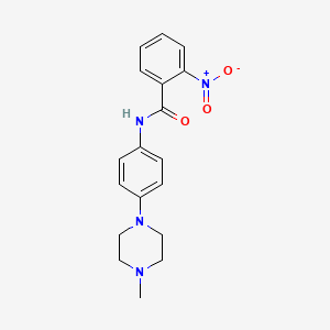 molecular formula C18H20N4O3 B5795289 N-[4-(4-methylpiperazin-1-yl)phenyl]-2-nitrobenzamide 