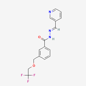 molecular formula C16H14F3N3O2 B5795380 N'-[(E)-1-(3-PYRIDYL)METHYLIDENE]-3-[(2,2,2-TRIFLUOROETHOXY)METHYL]BENZOHYDRAZIDE 