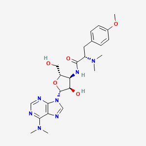 (2S)-2-(dimethylamino)-N-[(2S,3S,4R,5R)-5-[6-(dimethylamino)purin-9-yl]-4-hydroxy-2-(hydroxymethyl)oxolan-3-yl]-3-(4-methoxyphenyl)propanamide