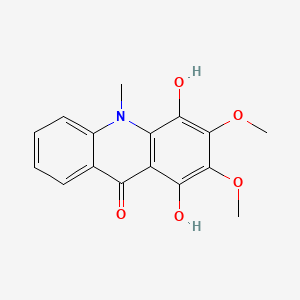 molecular formula C16H15NO5 B579560 1,4-Dihydroxy-2,3-dimethoxy-10-methylacridin-9(10H)-one CAS No. 17014-60-7