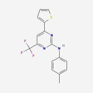 molecular formula C16H12F3N3S B5795627 N-(4-methylphenyl)-4-(thiophen-2-yl)-6-(trifluoromethyl)pyrimidin-2-amine 