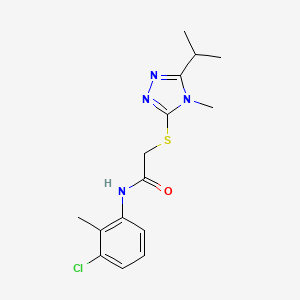 molecular formula C15H19ClN4OS B5795703 N-(3-CHLORO-2-METHYLPHENYL)-2-[(5-ISOPROPYL-4-METHYL-4H-1,2,4-TRIAZOL-3-YL)SULFANYL]ACETAMIDE 