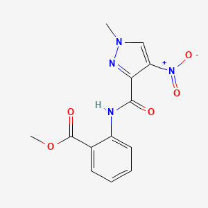 molecular formula C13H12N4O5 B5795723 Methyl 2-[(1-methyl-4-nitropyrazole-3-carbonyl)amino]benzoate 