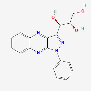 molecular formula C18H16N4O3 B579573 (1R,2S)-1-[1-Phenyl-1H-pyrazolo[3,4-b]quinoxalin-3-yl]-1,2,3-propanetriol CAS No. 17460-16-1