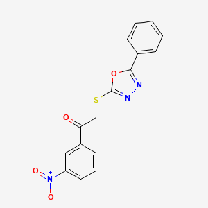 molecular formula C16H11N3O4S B5795756 1-(3-NITROPHENYL)-2-[(5-PHENYL-1,3,4-OXADIAZOL-2-YL)SULFANYL]ETHAN-1-ONE 