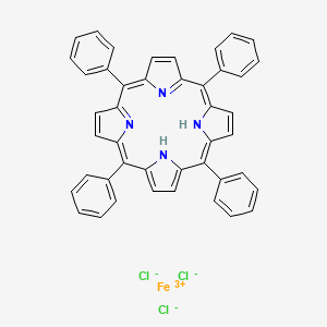 molecular formula C44H30Cl3FeN4 B579580 Iron(3+);5,10,15,20-tetraphenyl-21,22-dihydroporphyrin;trichloride CAS No. 16456-81-8