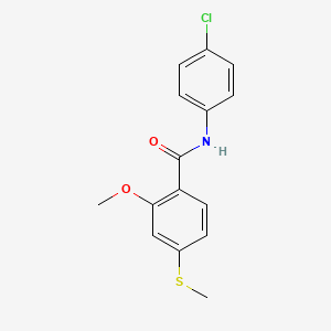 molecular formula C15H14ClNO2S B5795935 N-(4-chlorophenyl)-2-methoxy-4-(methylsulfanyl)benzamide 