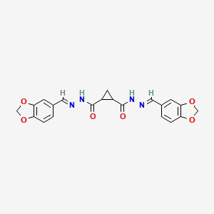 molecular formula C21H18N4O6 B5796143 N'1,N'2-Bis[(E)-(2H-1,3-benzodioxol-5-YL)methylidene]cyclopropane-1,2-dicarbohydrazide 