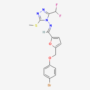 molecular formula C16H13BrF2N4O2S B5796263 N-((E)-1-{5-[(4-BROMOPHENOXY)METHYL]-2-FURYL}METHYLIDENE)-N-[3-(DIFLUOROMETHYL)-5-(METHYLSULFANYL)-4H-1,2,4-TRIAZOL-4-YL]AMINE 