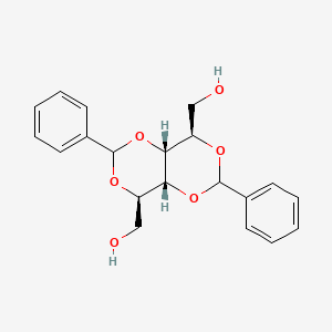 molecular formula C20H22O6 B579651 2-O,4-O:3-O,5-O-Dibenzylidene-D-mannitol CAS No. 19342-60-0