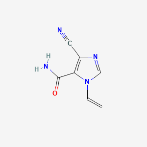 molecular formula C7H6N4O B579652 4-Cyano-1-vinyl-1H-imidazole-5-carboxamide CAS No. 19485-46-2
