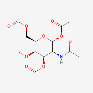 molecular formula C15H23NO9 B579653 [(2R,3R,4R,5R,6R)-5-acetamido-4,6-diacetyloxy-3-methoxyoxan-2-yl]methyl acetate CAS No. 17296-15-0
