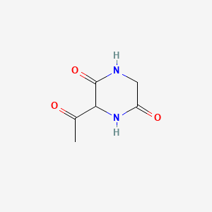 molecular formula C6H8N2O3 B579655 3-Acetyl-piperazine-2,5-dione CAS No. 18746-97-9