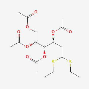 molecular formula C18H30O8S2 B579656 [(2R,3S,4R)-2,3,4-triacetyloxy-6,6-bis(ethylsulfanyl)hexyl] acetate CAS No. 16885-34-0