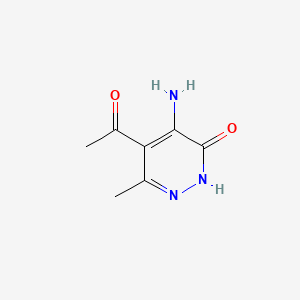 molecular formula C7H9N3O2 B579657 5-Acetyl-4-amino-6-methyl-2H-pyridazin-3-one CAS No. 17335-04-5