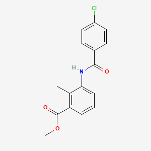 molecular formula C16H14ClNO3 B5796696 Methyl 3-{[(4-chlorophenyl)carbonyl]amino}-2-methylbenzoate 