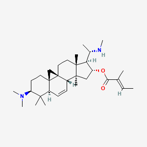 molecular formula C32H52N2O2 B579671 O-Tigloylcyclovirobuxeine B CAS No. 16974-75-7