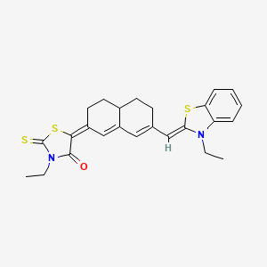 molecular formula C25H26N2OS3 B579687 3-Ethyl-5-[7-([3-ethyl-1,3-benzothiazol-2(3H)-ylidene]methyl)-4,4A,5,6-tetrahydro-2(3H)-naphthalenylidene]-2-thioxo-1,3-thiazolidin-4-one CAS No. 19208-20-9