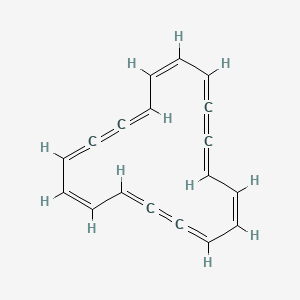 molecular formula C18H12 B579688 (1Z,3E,7Z,9E,13Z,15E)-1,3,7,9,13,15-Cyclooctadecahexene-5,11,17-triyne CAS No. 18550-71-5