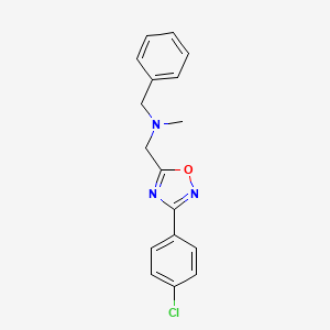 molecular formula C17H16ClN3O B5796989 N-[[3-(4-chlorophenyl)-1,2,4-oxadiazol-5-yl]methyl]-N-methyl-1-phenylmethanamine 