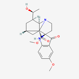 molecular formula C22H28N2O5 B579701 (1'S,2R,7'R,8'R,9'R)-9'-[(1S)-1-羟乙基]-5-甲氧基-3-氧代螺[1H-吲哚-2,6'-3-氮杂三环[5.3.1.03,8]十一烷]-7'-甲酸甲酯 CAS No. 18646-15-6