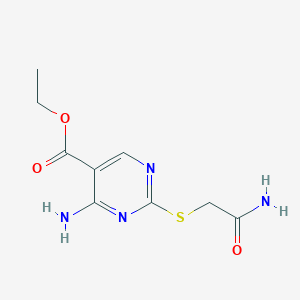 molecular formula C9H12N4O3S B5797050 Ethyl 4-amino-2-[(carbamoylmethyl)sulfanyl]pyrimidine-5-carboxylate 