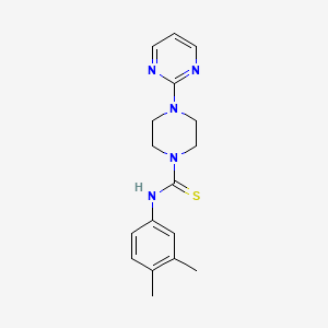 molecular formula C17H21N5S B5797149 N-(3,4-DIMETHYLPHENYL)-4-(2-PYRIMIDINYL)TETRAHYDRO-1(2H)-PYRAZINECARBOTHIOAMIDE 