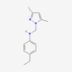molecular formula C14H19N3 B5797283 N-[(3,5-dimethylpyrazol-1-yl)methyl]-4-ethylaniline 