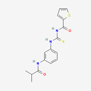 molecular formula C16H17N3O2S2 B5797384 N-({3-[(2-methylpropanoyl)amino]phenyl}carbamothioyl)thiophene-2-carboxamide 
