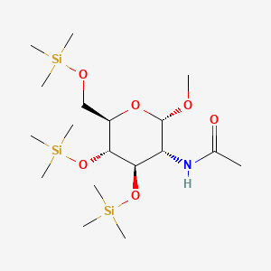 molecular formula C18H41NO6Si3 B579748 TMS(-3)[TMS(-4)][TMS(-6)]a-GlcNAc1Me CAS No. 18434-96-3