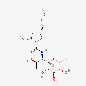 molecular formula C20H38N2O6S B579754 (2R,4R)-4-butyl-1-ethyl-N-[(1R,2R)-2-hydroxy-1-[(2S,3S,4S,5R)-3,4,5-trihydroxy-6-methylsulfanyloxan-2-yl]propyl]pyrrolidine-2-carboxamide CAS No. 17057-68-0