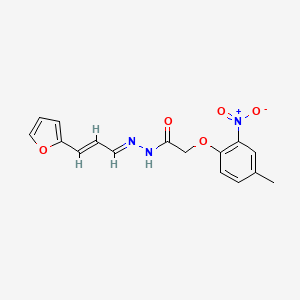 molecular formula C16H15N3O5 B5797541 N'-[(1E,2E)-3-(furan-2-yl)prop-2-en-1-ylidene]-2-(4-methyl-2-nitrophenoxy)acetohydrazide 