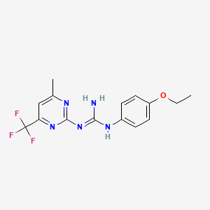 molecular formula C15H16F3N5O B5797628 N-(4-ETHOXYPHENYL)-N'-[4-METHYL-6-(TRIFLUOROMETHYL)PYRIMIDIN-2-YL]GUANIDINE 
